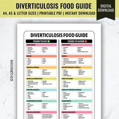 Improve your health with our Diverticulosis Food Guides. Whether managing diverticulosis, supporting gut health, or avoiding triggers, our diverticulitis diet plan has you covered. ✨️WHAT YOU WILL RECEIVE✨️ When you make a purchase, you'll get a digital download, not a physical item. After confirming your purchase, Etsy will email you a link to download high-quality PDF files. Please wait a few minutes for the email to arrive and check your spam/junk folders if you can't find it in your inbox. ⭐ Antiinflammatory Food List Printable, Low Fat Foods, Antiphospholipid Antibody Syndrome Diet, Diet Meal Prep, Fat Foods