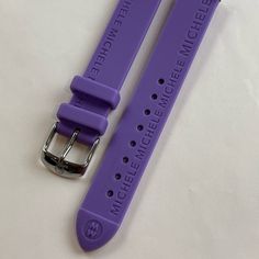 New Authentic Michele Deco Park Csx 33 Mm Purple Rubber Watch Band 16 Mm Purple Chronograph Watch Accessories With Round Dial, Purple Quartz Watch Accessory With Round Dial, Rubber Watches, Watch Band, Accessories Watches, Color Purple, Watch Bands, Size 16, Women Accessories