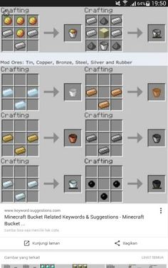 the screenshot shows how to make different items in minecraft, including breads and other