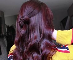 Full Burgundy Hair, Single Process Hair Color Red, Dark Maroon Hair Burgundy Brunettes, Dark Red Hair Ideas For Brunettes, Mulbury Hair Color, Burgundy Medium Hair, Dark Cherry Brown Hair Burgundy, Revlon Deep Burgundy Hair Color, Hair Colour Red Wine