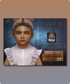 Sims 4 Toddler skin 03 – dark colours Full-coverage skin for toddlers in dark shades This skin comes with its own skin colours and will not adapt to EA skintones. Previews were taken with HQ mod 29 colours HQ compatible skin detail category all genders Toddlers only custom thumbnail Filesize: 33 MB Recoloring Allowed: NoContinue reading "Toddler Skin 03 – Dark Colours By Remussirion" #sims #skins #toddler #sims4 #sims4cc #gaming Sims 4 Toddler Skin Overlay, Sims 4 Cc Kids Skin Details, Sims 4 Skins Cc, Sims Skins, Sims 4 Child Cc, Mod Jacket