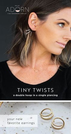 Delicate Tiny Twists are designed for a single piercing to look like a double hoop. Perfect for all day, everyday - twist them in and you may never need to take them out. Handmade in the Midwest with love by Jess and Adam. Baking Soda For Cleaning, Single Piercing, Twist Earrings, Double Piercing, All Day Everyday, Bracelets Diy, I'm With The Band, Ear Jewelry, Cleaning Jewelry