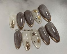 Taupe Nails Designs, Neutral Nail Art Designs, Stone Nails, Neutral Nail Art, Classy Nail Art Ideas, Xmas Nail Art, Bridal Nail Art, Art Deco Nails, Cute Simple Nails