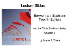 a book cover with red kites flying in the sky and text that reads lecture slides elementary statistics