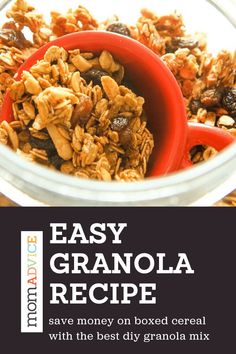 Easy Granola Recipe Diy Granola, Homemade Granola Recipe, Easy Granola Recipe, Easy Homemade Granola, Quick Family Dinners, Granola Recipe Healthy, Granola Bites, Easy Granola, Granola Recipe Homemade