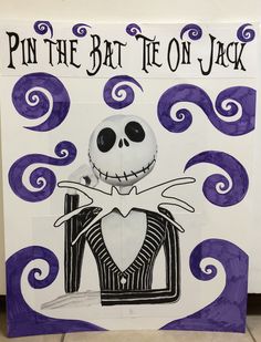 a paper cut out of jack skellingy from the movie's animated character