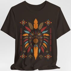 Native American Indian Chief T-Shirt, Vintage Tribal Warrior Tee, Indigenous Shirt, Boho Western Style Top, Gift for History Lovers. Fly high in style with this Native American Feathers T-shirt! Whether you're channeling vintage tribal energy, embracing a boho western vibe, or simply love history, this shirt has you covered. Perfect for festivals, casual outings, or as a unique gift for the history lover in your life. It's more than just a shirt--it's a celebration of heritage, culture, and time Boho Western Style, Native American Feathers, Western Top, Festival Shirt, Western Tops, Festival Shirts, American Indian, Western Style, Western Fashion