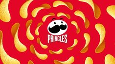 a red and yellow swirl with the word pringles on it