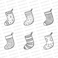 christmas stocking clipart set