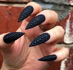 Nails Matte Black, Pretty Coffins, Black Stiletto Nails, Black Manicure, Mauve Nails, Witch Nails, Luxury Press On Nails, Nails Matte, Japanese Mask