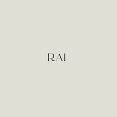 the word rai written in black ink on a white background