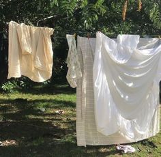 clothes hanging out to dry in the sun