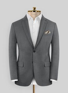 Let your style boldly express itself with our Marco Stretch Steel Gray Wool Suit – a perfect blend of fashion and confidence. Meticulously crafted from a wool blend, this suit showcases a captivating solid pattern. Its understated gray shade establishes a harmonious and sophisticated aesthetic. The seamless integration of comfort and chic ensures that you command attention at any event. Whether you're closing a deal or gracing a glamorous event, this suit guarantees you'll make a lasting impress Gray Fitted Suit With Single Button, Fitted Gray Suit With Single Button, Modern Solid Color Suits For Business Casual, Fitted Single Button Gray Suit, Modern Solid Color Business Casual Suits, Gray Single Button Semi-formal Suits, Modern Solid Color Semi-formal Suits, Gray Single Breasted Suit For Workwear, Gray Single Button Suit For Office