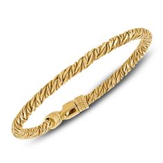 Interesting style is the hallmark of this men's bracelet. 14K yellow gold-plated sterling silver Features a twist rope design 8.5-inch chain with a custom clasp The signature "E" is stamped on the clasp to identify each piece as part of the 1933 by Esquire collection Classic Gold Bracelet With Rope Chain, Classic Gold Bracelets With Rope Chain, Classic Gold Rope Chain Bracelet, Classic Rope Chain Bracelets For Formal Occasions, Classic Formal Rope Chain Bracelets, Classic Formal Rope Chain Bracelet, Classic 14k Gold Bracelet With Rope Chain, Classic 14k Gold Rope Chain Bracelet, Formal Yellow Gold Rope Chain Bracelet