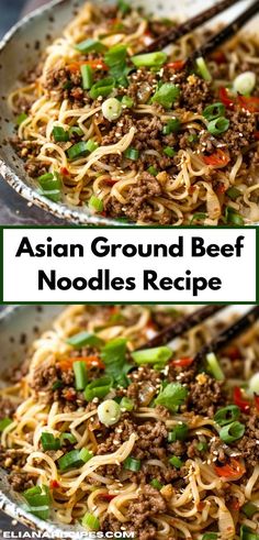 Craving a new noodle recipe? Try our Asian Ground Beef Noodles! This tasty dish is ideal for dinner, blending ground beef with savory noodles. A must-try for ground beef recipes for dinner! Asian Ground Beef, Mongolian Ground Beef Noodles, Ground Beef Noodles, Quick Beef Recipes, Quick Ground Beef Recipes, Best Ground Beef Recipes, Asian Beef