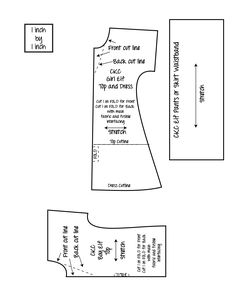 an image of a sewing pattern for a dress or top with the back cut out