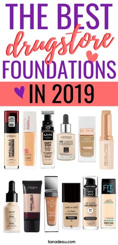 What drugstore foundation is the best? Whether you have oily skin, combo skin, normal skin, or dry skin, this is your ultimate drugstore foundation guide for 2019! Find your perfect drugstore foundations! Best drugstore foundations in 2019 #drugstore #makeup #foundation #lianadesu Best High End Makeup, Combination Skin Makeup, Editorial Make-up, Makeup Drugstore, Ulta Makeup, Makeup For Older Women