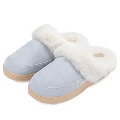 PRICES MAY VARY. FASHION SUEDE UPPERS: Solid suede and fleece lining creat stylish and cozy slippers.Soft and breathable uppers upper with thick plush collar that gently wraps your feet for warm and comfortable. PLUSH FAUX FUR LINED FOOTBED : Lined with plush faux fur, these fuzzy slippers offer superior comfortability.Fluffy plush hugs your feet to keep them warm.Cozy slippers for all seasons. NON-SLIP RUBBER SOLE : The rubber sole with anti-slip texture on the bottom grips the floor to keep yo Blue Slippers, Cute Slippers, Men Suede, Fuzzy Slippers, Warm Slippers, Home Shoes, Outdoor Home, House Shoes, Faux Fur Collar