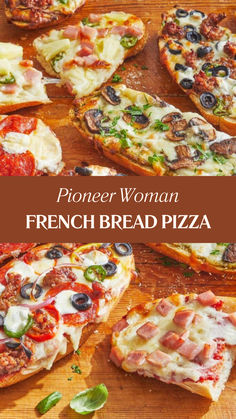 Pioneer Woman French Bread Pizza Pizza With French Bread, French Bread Pizzas Easy, Pioneer Woman Pizza Pockets, Veggie French Bread Pizza, Pizza Made With French Bread, Best French Bread Pizza, Pizza French Bread Recipes, Pizza On French Bread Recipe, Recipes With French Bread Loaf