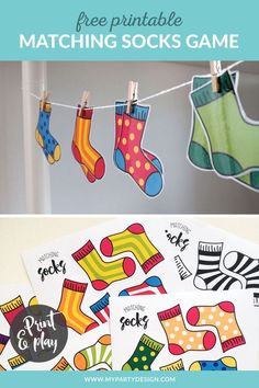 free printable matching socks game for kids