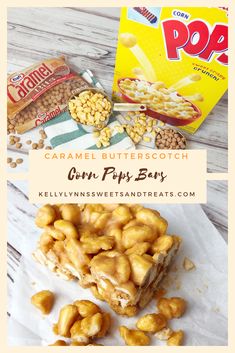 caramel butterscotch corn puffs bars are an easy snack for kids and adults