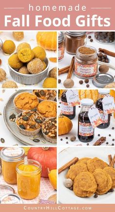 homemade fall food gifts with text overlay