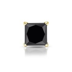 This divine 4-prong martini-set black princess diamond single stud for men makes a stylish statement. This 14k yellow gold stud earring sparkles with a total weight of 1.25 ct. and is available with push back or screw back clasp. Studs For Men, Black Diamond Pendant, Black Diamond Studs, Halo Diamond Earrings, Solitaire Diamond Pendant, Black Diamond Earrings, Colored Diamond Rings, Black Princess, Rose Gold Earrings Studs