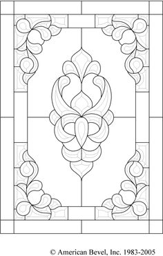 a stained glass window with an ornate design in the center and bottom panel, as well as