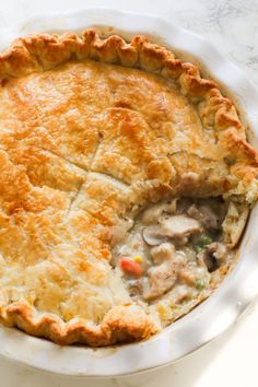 Chicken Mushroom Pie Easy Marry Me Chicken, Easy Creamy Chicken, Chicken And Mushroom Pie, Creamy Pie, Delicious Chicken Breast Recipes, Puff Pastry Crust, Pot Pie Filling, Mixed Veggies, Chicken And Mushroom