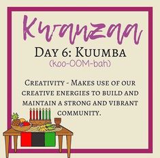 a poster with an image of a table and candles on it that says kyrena day 6 kuumba