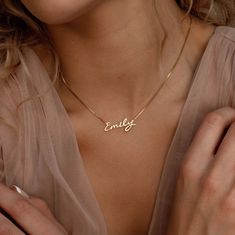 "* Customized \"Your Own Name\" Necklace * Made with Premium Stainless Steel" Name Chain Aesthetic, Chain Designs Gold Women With Name, Name Necklaces Gold, Gold Necklace Name Design, Custom Necklace Names, Name Chain Gold Design, Motivional Quotes, Name Chain Gold, Gold Necklace Name