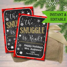 the snuggle is real christmas card