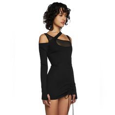 Dolls Kill Poster Girl Asymmetrical Mesh Bust Ruched Long Sleeve Mini Dress Size Small Nwt Ptp: 16 Inches Can Stretch To 17 Inches Length: 28 Inches Poster Girl, Women Poster, Long Sleeve Mini, Long Sleeve Mini Dress, Dolls Kill, Doll Dress, Girls Dresses, Mesh, Mini Dress