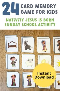 The Nativity Memory Match Game for kids is a Christian Christmas-themed printable memory card activity designed for Sunday school, featuring the Nativity theme. Church Volunteer Appreciation Gifts, Christmas Memory Game, Kids Church Games, Nativity Theme, Kids Church Activities, Church Games, Children's Church Crafts, Memory Match Game, Grandparenting