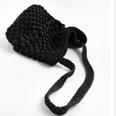 New Without Tags. This If The Perfect Black Crochet Bag By Zara! 9” W 11” L 25” Drop Zara Black Casual Bag, Handmade Black Crochet Bag, Elegant Black Crochet Shoulder Bag, Elegant Black Woven Crochet Bag, Black Rectangular Macrame Bag, Everyday Black Woven Crochet Bag, Black Macrame Crochet Bag For Everyday Use, Black Woven Crochet Evening Bag, Chic Black Handmade Crochet Bag