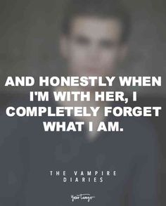 the vampire quote is shown in front of a blurry background with an image of a man's face