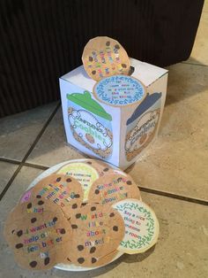 a box of cookies sitting on top of a floor