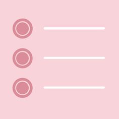 three circles on a pink background with white lines