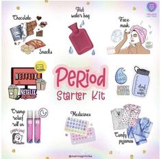 Period Life Hacks, Periods Tips, Girls Period, Period Starter Kit, Period Story, Hacks For Girls, Period Health, First Period Kits