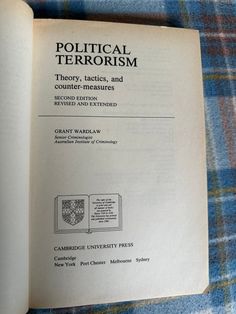 💖 1990 Political Terrorism(Theory, Tactics & Counter Measures) Grant Wardlaw (Cambridge University Press) 💖 by Honeyburn Books (UK) Starting from 🤑 £12.00 🤑 Shop now 🛍️ at https://honeyburnbooks.com/products/1990-political-terrorismtheory-tactics-counter-measures-grant-wardlaw-cambridge-university-press-some-annotations-and-underlining-but-not-excessive #GrantWardlaw #Political #politics #terrorism Grant Ward, Cambridge University Press, Cambridge University, Book Page, Cambridge, Vision Board, Shop Now