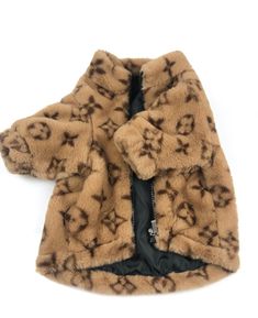 Chewy Bear French Bulldog Jacket - XS / Brown - Frenchie Complex Shop Louis Vuitton Clothes, Dog Winter Clothes, Dog Winter Coat, Pet Fashion, Color Cafe, Dog Jacket, Brown Jacket, Dog Coats, Faux Fur Jacket