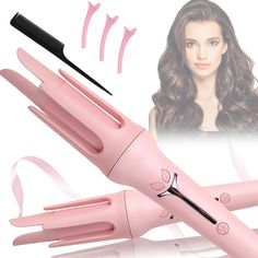 PRICES MAY VARY. 💋【Automatic Curling Iron】With advanced features and a stylish design,hair curling iron can automatically rotates to curl hair. Five combs design can tidy up and straighten your hair as the automatic hair curler works, making your hair wrap evenly around the heated wand for better curling results. The rotating curling iron is a best gift for girlfriend, mom, mother-in-law, grandmother, or any loved one with long hair. 💋【3 Temperature Adjustable】Automatic Curling Iron for long h Hair Waver Iron, Ceramic Hair Curler, Curlers For Long Hair, Rotating Curling Iron, Automatic Curling Iron, Styling Wand, Automatic Hair Curler, Wand Hairstyles, Hair Waver