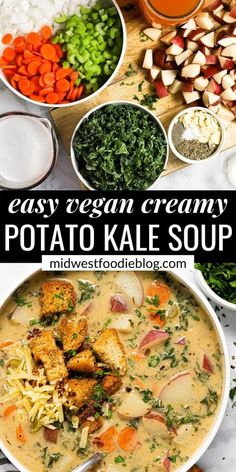 this easy vegan cream potato kale soup is the perfect way to enjoy it