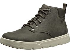 Helly Hansen Pinehurst Leather - Men's Shoes : Bungee Cord/Espresso : Maintain your cool casual style while conquering the elements with the Helly Hansen Pinehurst Leather, a fully-waterproof sneaker-boot hybrid with genuine leather and mesh uppers. Lace-up design features rear pull loop, padded collar, closed rounded toe, and sporty contrast sole. Textile lining and EVA insole. Durable rubber sole with textured pod design for enhanced traction. Imported. Weight of footwear is based on a single Urban Fade-resistant High-top Sneakers For Outdoor, Casual Waterproof Lace-up Boots, Fade-resistant, Casual Waterproof Lace-up Boots Fade-resistant, Casual Lace-up Waterproof Boots Fade-resistant, Casual Lace-up Waterproof Boots Fade Resistant, Weatherproof Leather Sneakers For Streetwear, Urban Leather High-top Sneakers Fade-resistant, Waterproof Leather High-top Sneakers For Outdoor, Sporty Leather Hiking Boots Fade-resistant