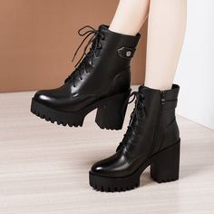 Thick Heel Boots, Boots 2023, Short Winter Boots, Winter Shorts, Style 2023, Urban Street Style, Black Boots Women, Velvet Lace, 2023 Autumn