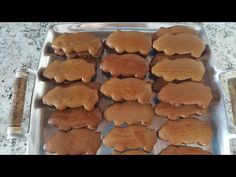 some cookies are sitting in a pan and ready to be cut into bite size pieces