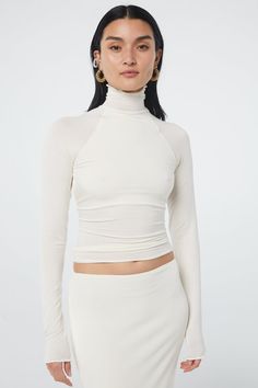 MARGAUX TURTLENECK TOP – The Line by K The Line By K, Line By K, Top With Open Back, Womens Turtleneck, Turtleneck Top, Slip Skirt, Turtle Neck Top, Favorite Jeans, The Line