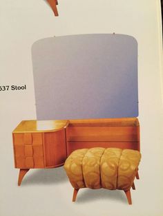 an advertisement for a wooden furniture set