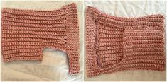 two pictures of the same knitted sweater