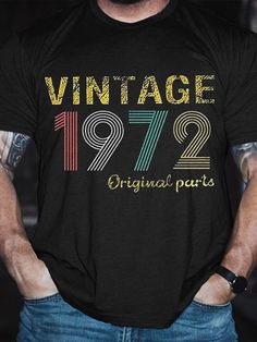 Men's 50 Year Old Gifts Vintage 1972 Limited Edition 50th Birthday Classic T-shirt Gifts Vintage, Cheap Clothes, 40th Birthday, 50th Birthday, 50 Years, Shirt Outfit, Year Old, Classic T Shirts, Limited Edition